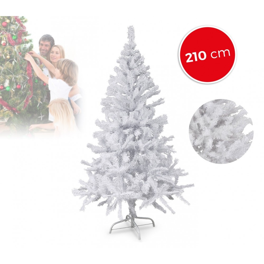 168765 Sapin de Noël synthétique NOEL BLANC haut de 210 cm Blanc 860 branche