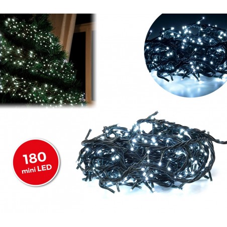 498923 Mini-lumières de Noël blanches 180 LED 8 jeux de lumières 9,16 m