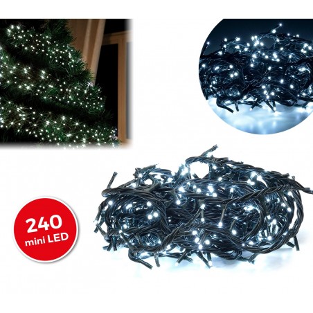 499616 Mini-lumières de Noël blanches 240 LED 8 jeux de lumières 11,56 m