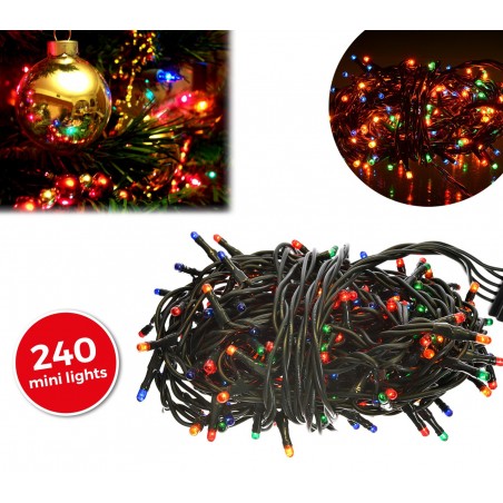 013546 Lumières de Noël MULTICOLORES 240 ampoules 8 jeux de lumières 11,56 m