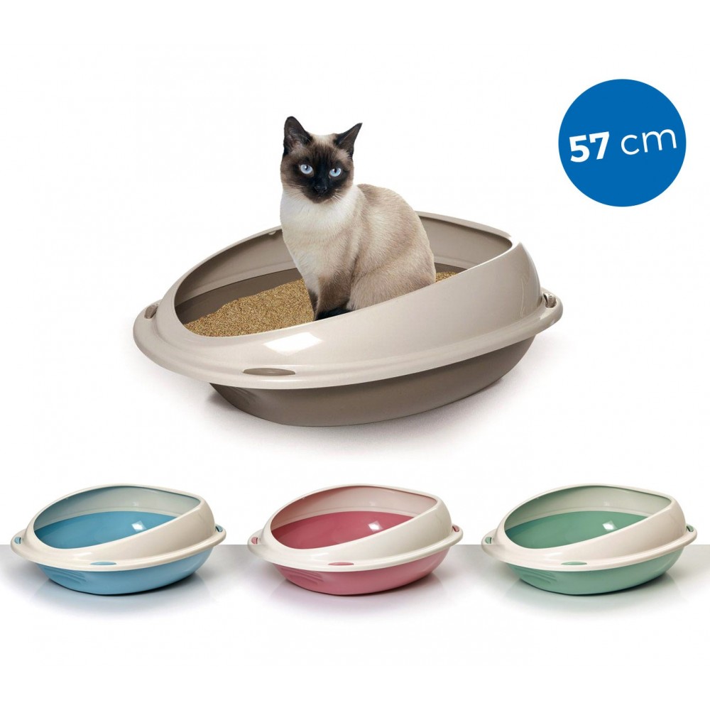 10533 Litière ouverte pour chats SHUTTLE à bords relevés anti-projections 57 cm