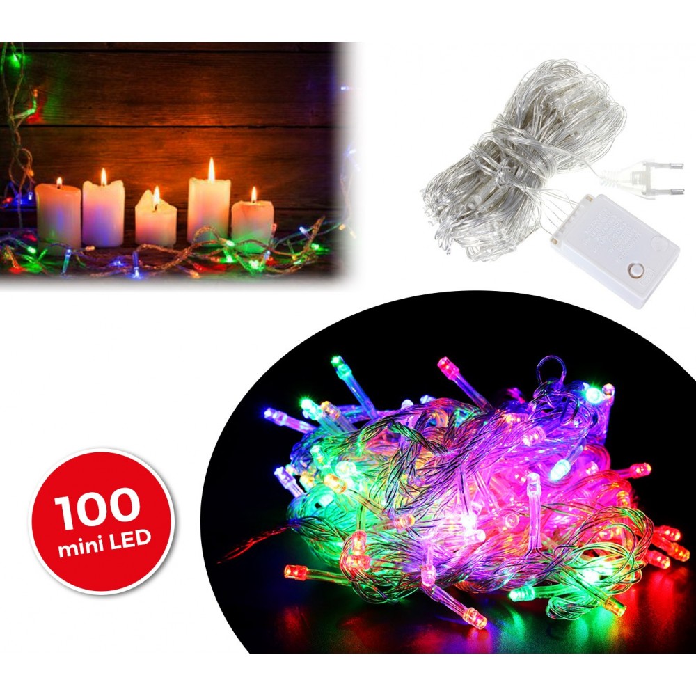 498831 Lumières de Noël MULTICOLORES 100 LED 8 jeux de lumières