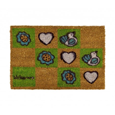 122143 Paillasson antidérapant en fibres de coco 40 x 60 cm mod. FUNNY