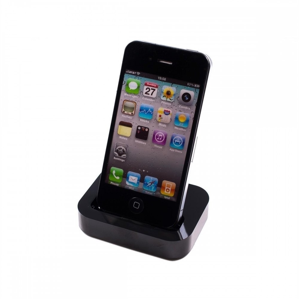 Cargador de base y sincronizador de datos compatible con Iphone 3/3G y 4/4S docking station 30 pin