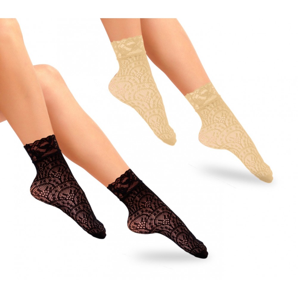 8293 Pack de 6 chaussettes en dentelle élégante (taille unique)