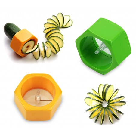 320068 Taille courgettes et légumes en spirale - forme d'écrou (Jaune)