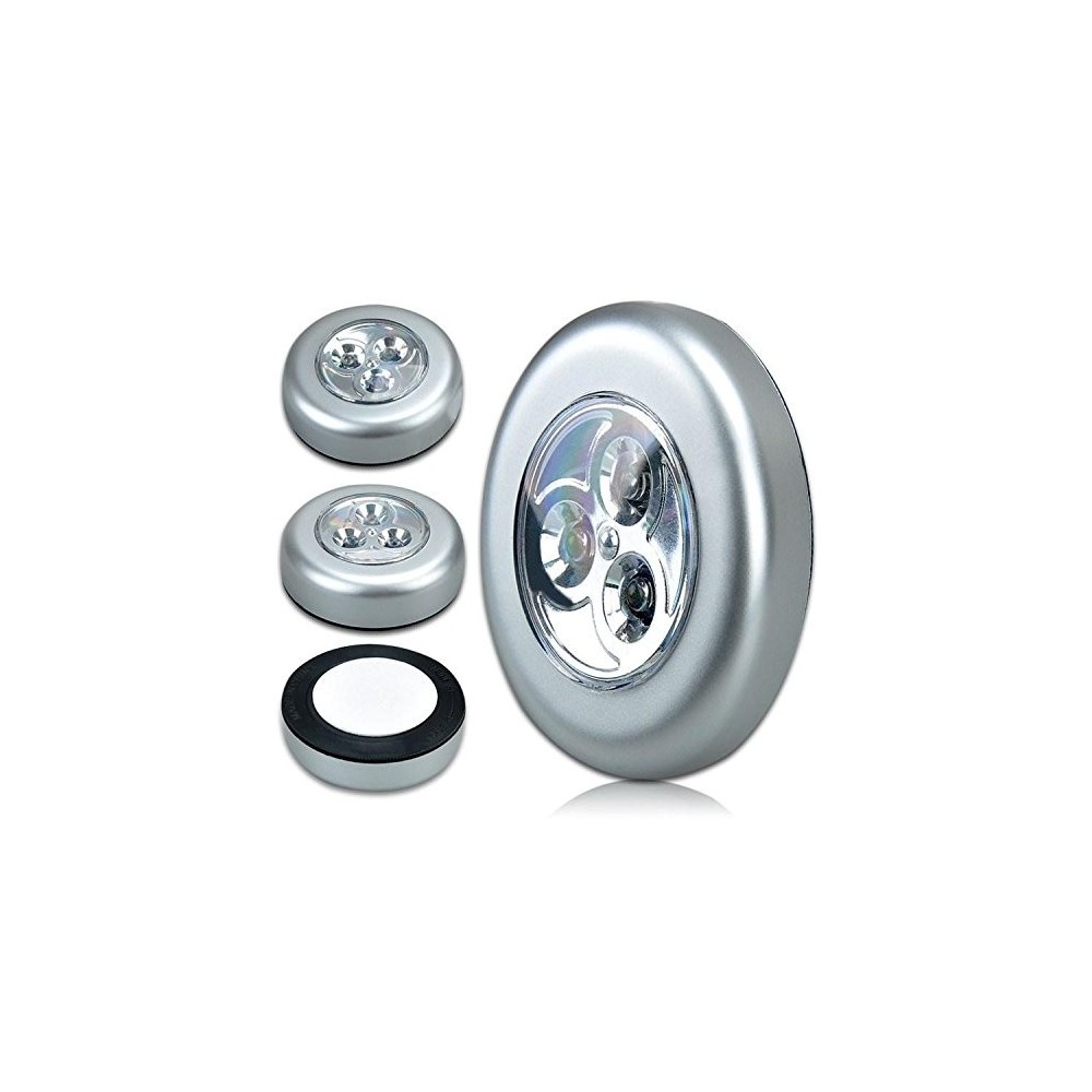 Set 3 bombillas adhesivas sin cable PUSH - Luz portátil de emergencia para el coche