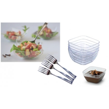 609607 - FINGER FOOD vaisselle en plastique + couverts (jeu de 54 pièces)