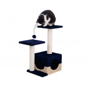 HK1010 Niche avec griffoir pour chats avec colonne en...