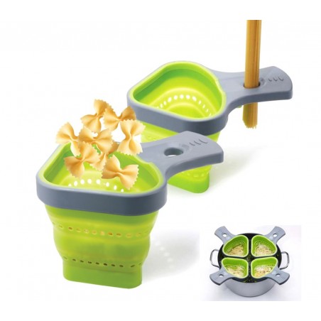 703419 - Lot de 2 crépines - passoires - pliage silicone pâtes