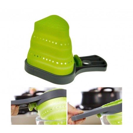 703419 - Lot de 2 crépines - passoires - pliage silicone pâtes