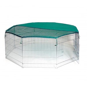 26477 Cage octogonale extérieur avec parasol pour les petits animaux