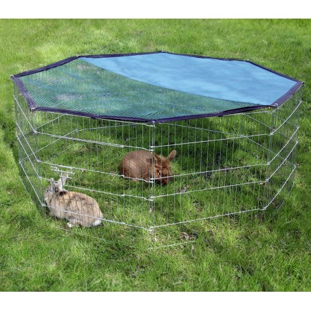 26477 Cage octogonale extérieur avec parasol pour les petits animaux