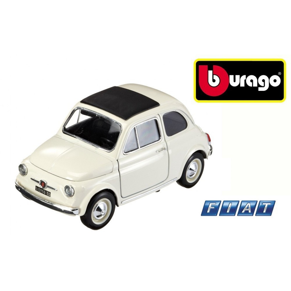 Voiture miniature BBURAGO street fire FIAT 500 Blanche - échelle 1: 43