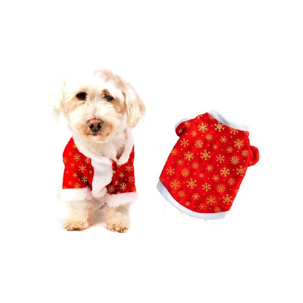 Robe de Noël pour chien ou chat avec petit imprimé FLOCONS DE NEIGE