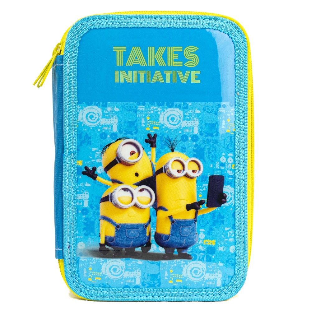 455623 Trousse 3 compartiments  inclue  43pcs les MINIONS Coloré