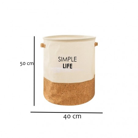 437597 Corbeille à linge 40x50 cm en utah pliable avec poignées en liège