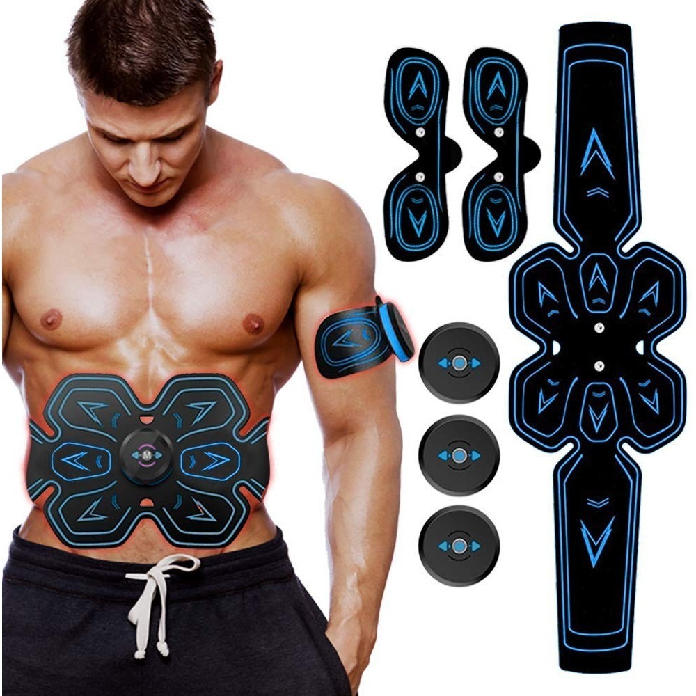Électrostimulateur ABDOMINAL MUSCULAIRE  ABS et bras rechargeable en silicone