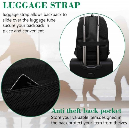 Sac à dos étanche pour ordinateur 15,6" avec port USB et système antivol