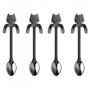 Set 4 cuillères à thé CAT avec clip de support en acier... 2