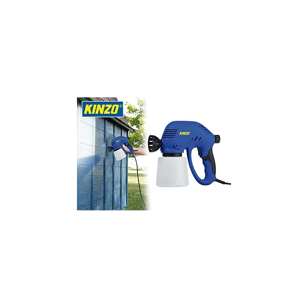Pistola aerógrafo pulverizador de pintura funciona a corriente (80W) con tanque de 800ML KINZO