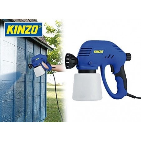 Pistola aerógrafo pulverizador de pintura funciona a corriente (80W) con tanque de 800ML KINZO