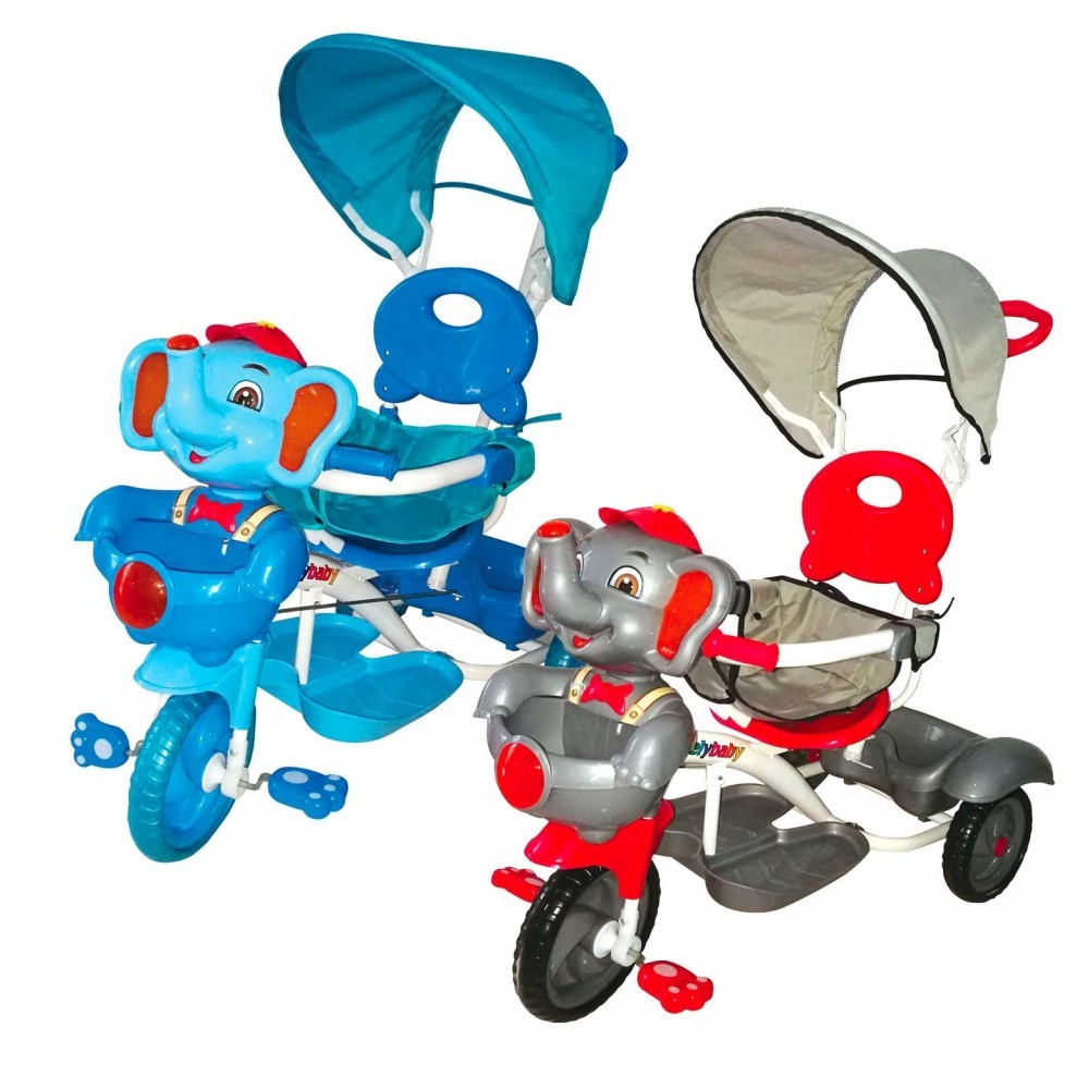 GVC-520 ELEPHANT tricycle à pousser enfant avec pédale sons lumières et capote