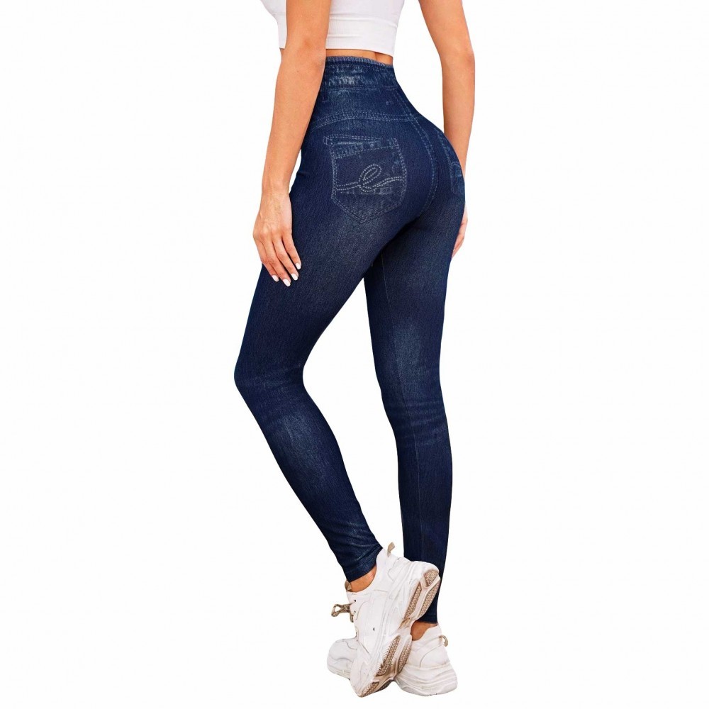 1113 Pack 2 leggings thermiques effet denim...
