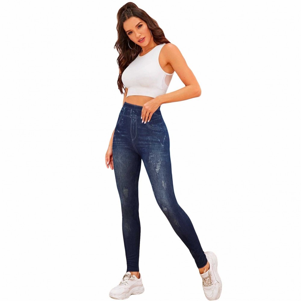 1113 Pack 2 leggings thermiques effet denim...