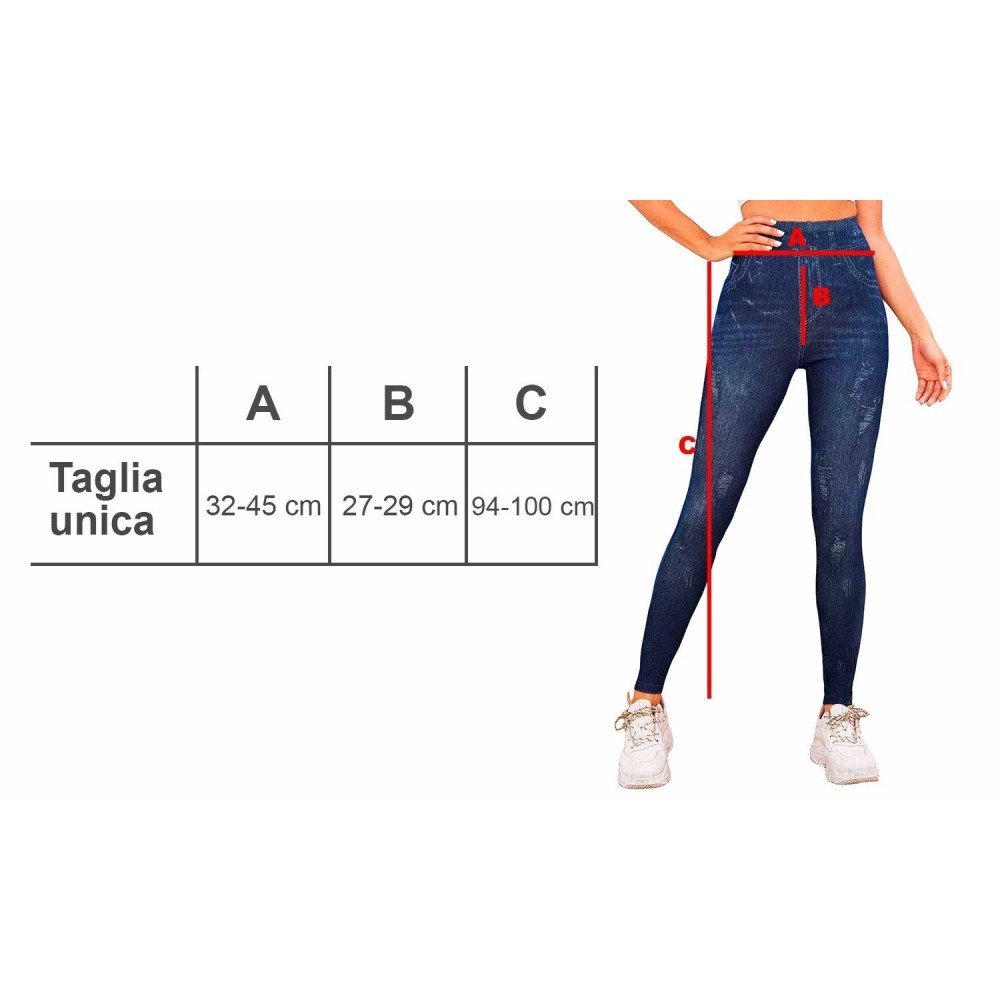 1113 Pack 2 leggings thermiques effet denim...