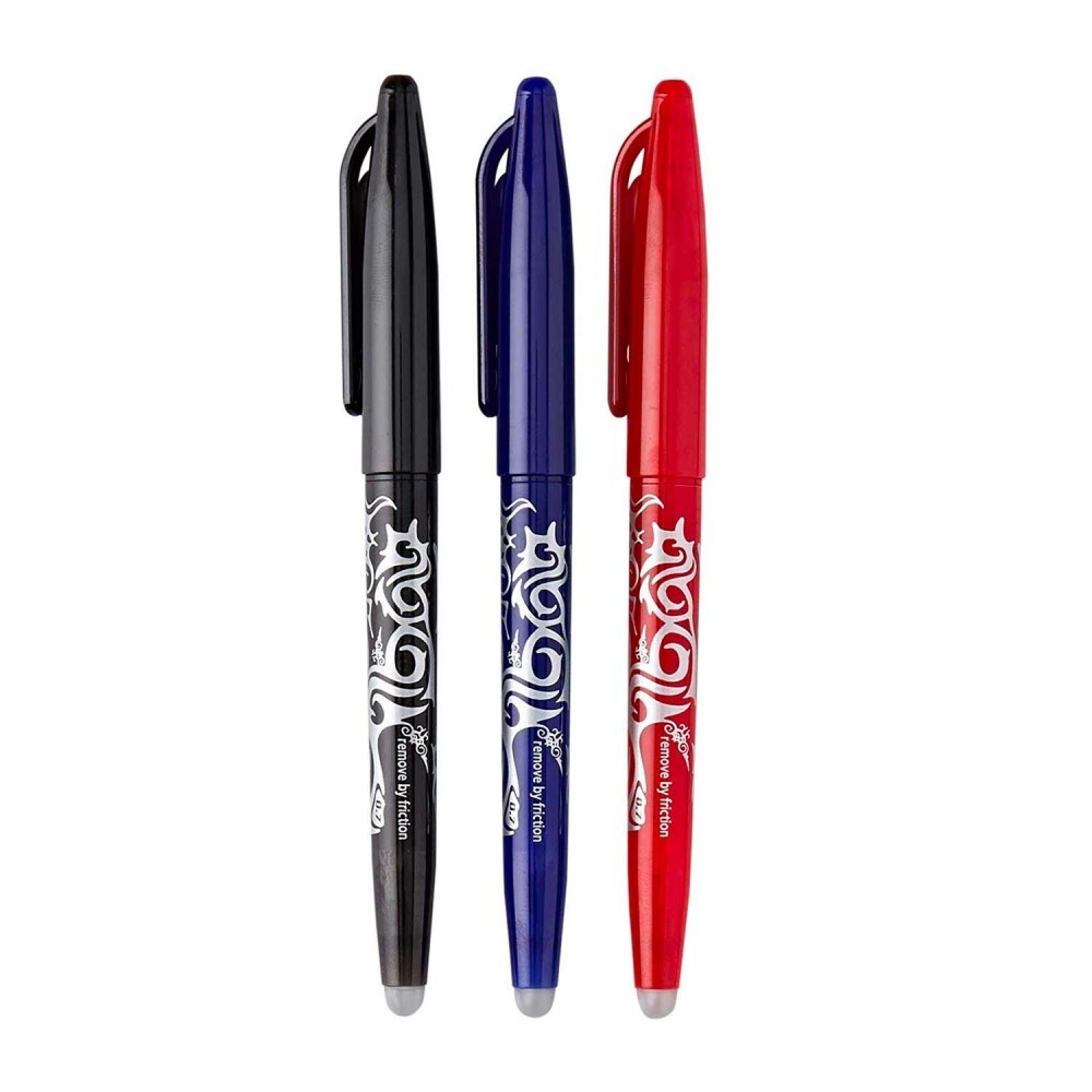 Pack 1 stylo CLIKER + 3 sets 3 recharges + 1 gomme PILOT FRIXION 07 BLEU