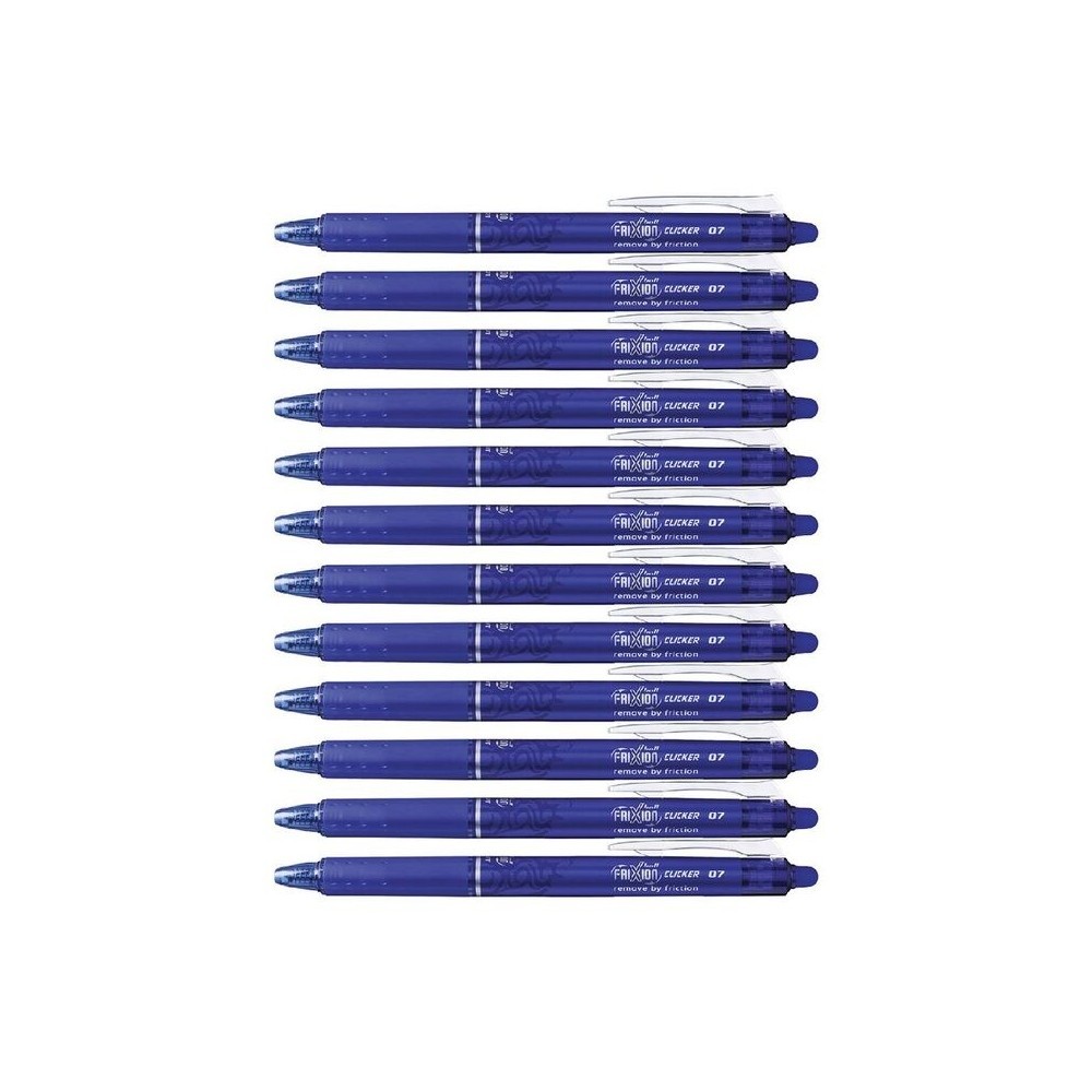 Pack de 6 stylos Pilot Frixion Clicker 07 effaçable et rechargeable