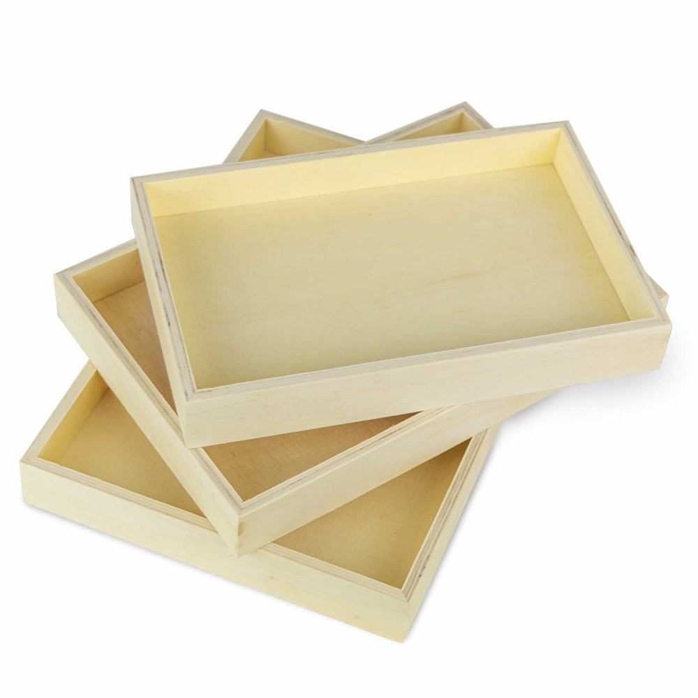 Lot de 3 boîtes CuoriFoglio en bois clair...