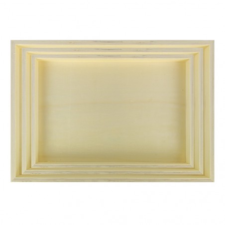 Lot de 3 boîtes CuoriFoglio en bois clair poreux 3 tailles différentes