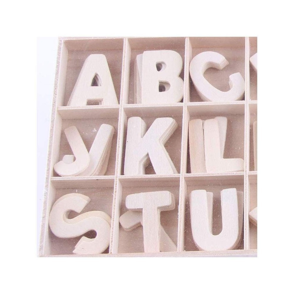 Lettres en bois clair à personnaliser 130pcs...