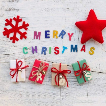 Lettres en bois clair à personnaliser 130pcs décoration shabby chic avec caisse