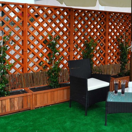 502495 Clôture d'ombrage décorative 200x15cm courte couleur foncée