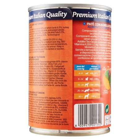 Pack 24 boites Monge SPECIAL DOG ​​Pâté d'Agneau et de Dinde 400gr