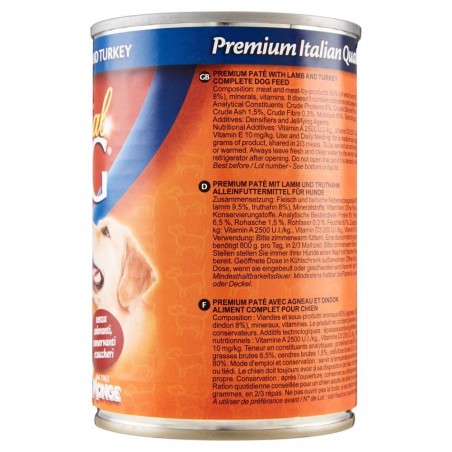 Pack 24 boites Monge SPECIAL DOG ​​Pâté d'Agneau et de Dinde 400gr