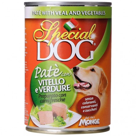 Pack 24 boites Monge SPECIAL DOG Pâté de veau et légumes 400gr