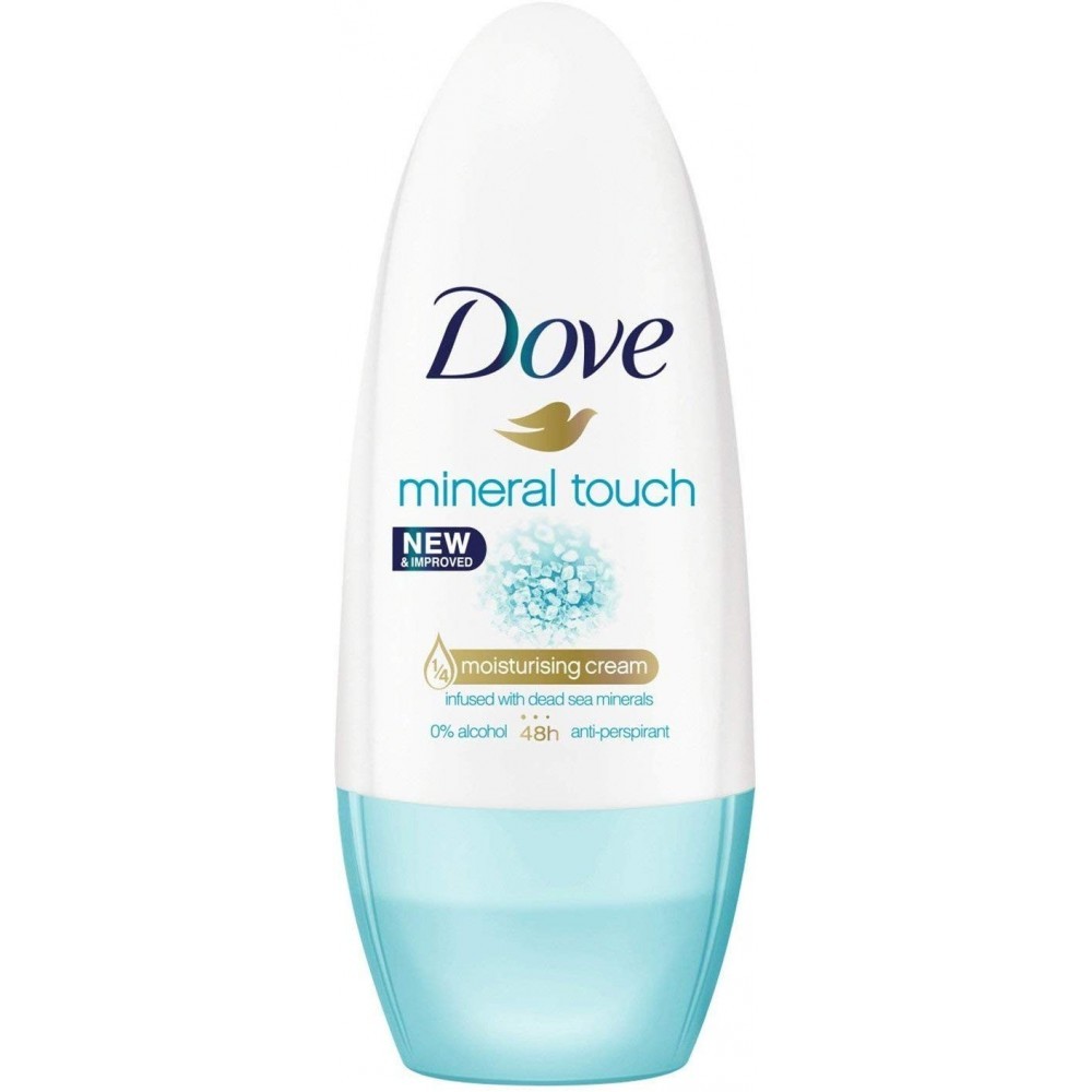 Pack 6 Déodorant minéral Dove Touch Rollon 50 ml minéraux de la mer Morte