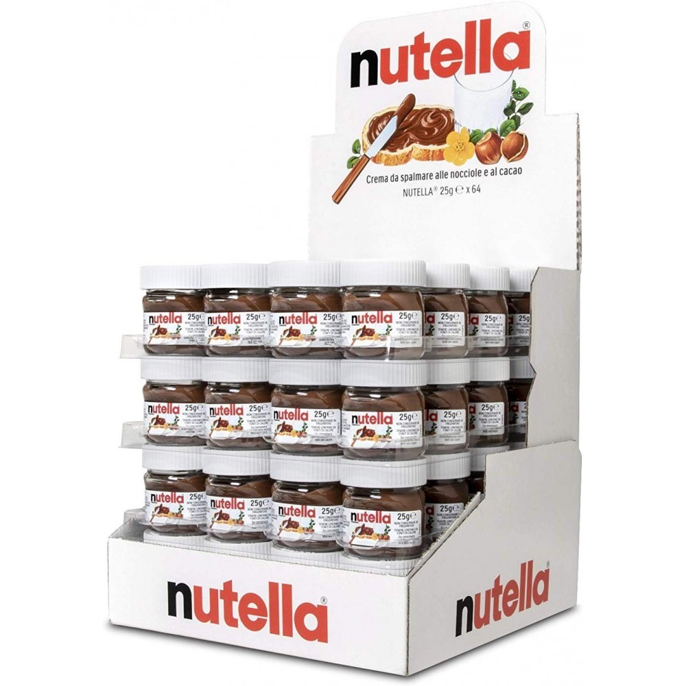 Pack de 64 mini pots 1,6 kg Ferrero Nutella portion individuelle de 25g