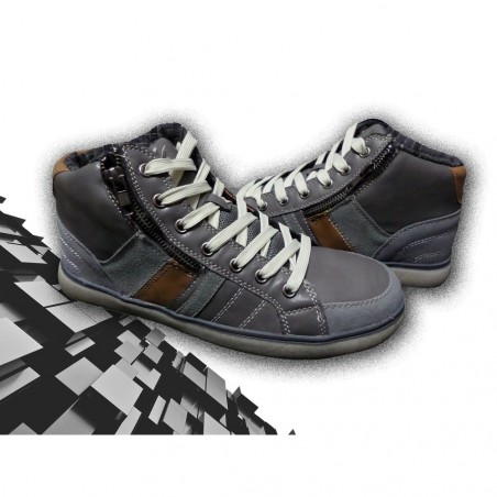 Chaussures homme mod. GRAPHITE  bout rond et zip latérale