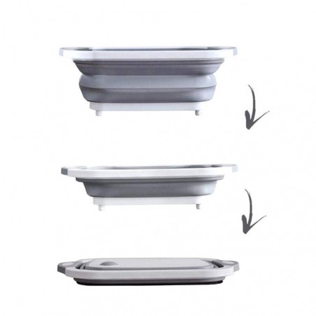 Magic Tray 2 en1 Panier pliant et planche à découper en polypropylène