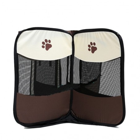 Parc enclos chien pour petits animaux Pop-Up Beige 76x58cm