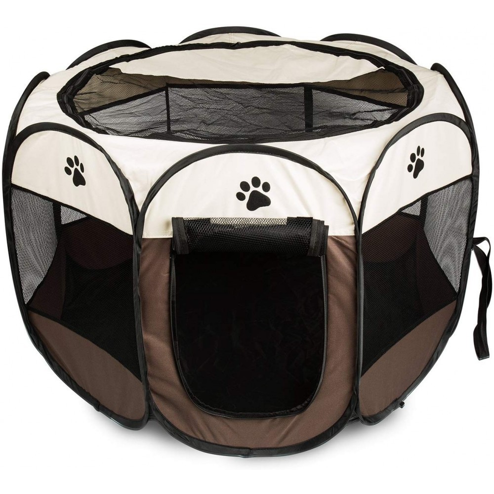 Parc enclos chien pour petits animaux Pop-Up Beige 76x58cm