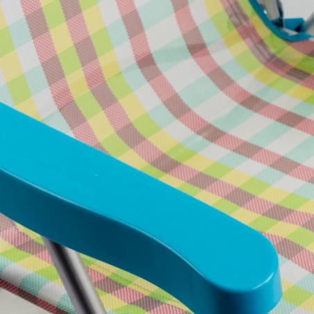 545126 ONSHORE Transat pliante et inclinable en tissu à carreaux