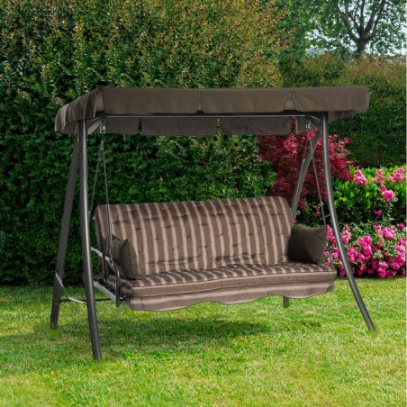 ROYAL Fauteuil à bascule 3 places inclinable en fer  203x115xh170cm