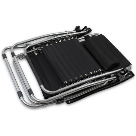 604001 EVERTOP Chaise de plage pliante et inclinable GRAVITÀ ZERO BLACK