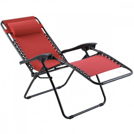 Chaise pliante inclinable EVERTOP GRAVITÀ ZERO BORDEAUX